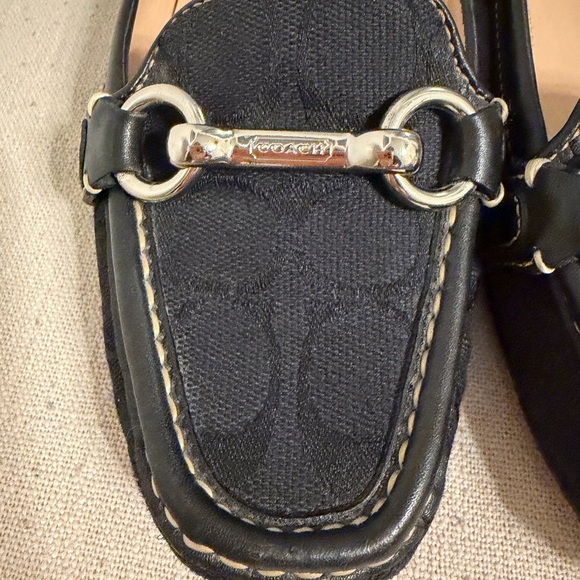 Coach Black Loafers with Silver Buckle - Picture 7 of 8